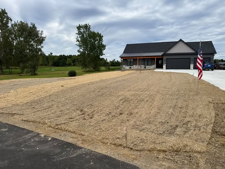 Lawn seeding and soil preparation