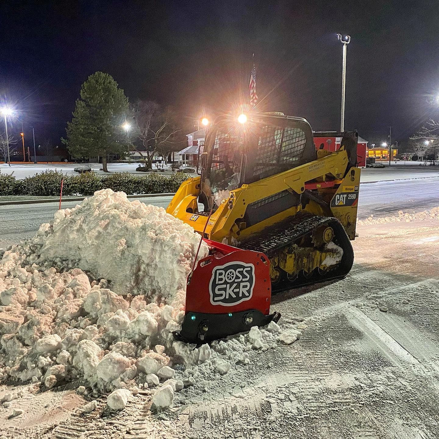 Commercial sidewalk snow removal