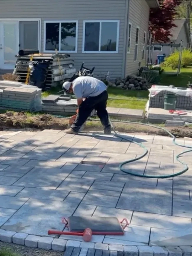 Paver patio backyard