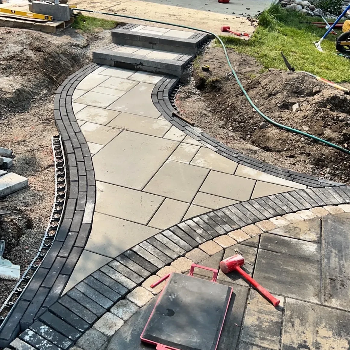 Paver patio seating area