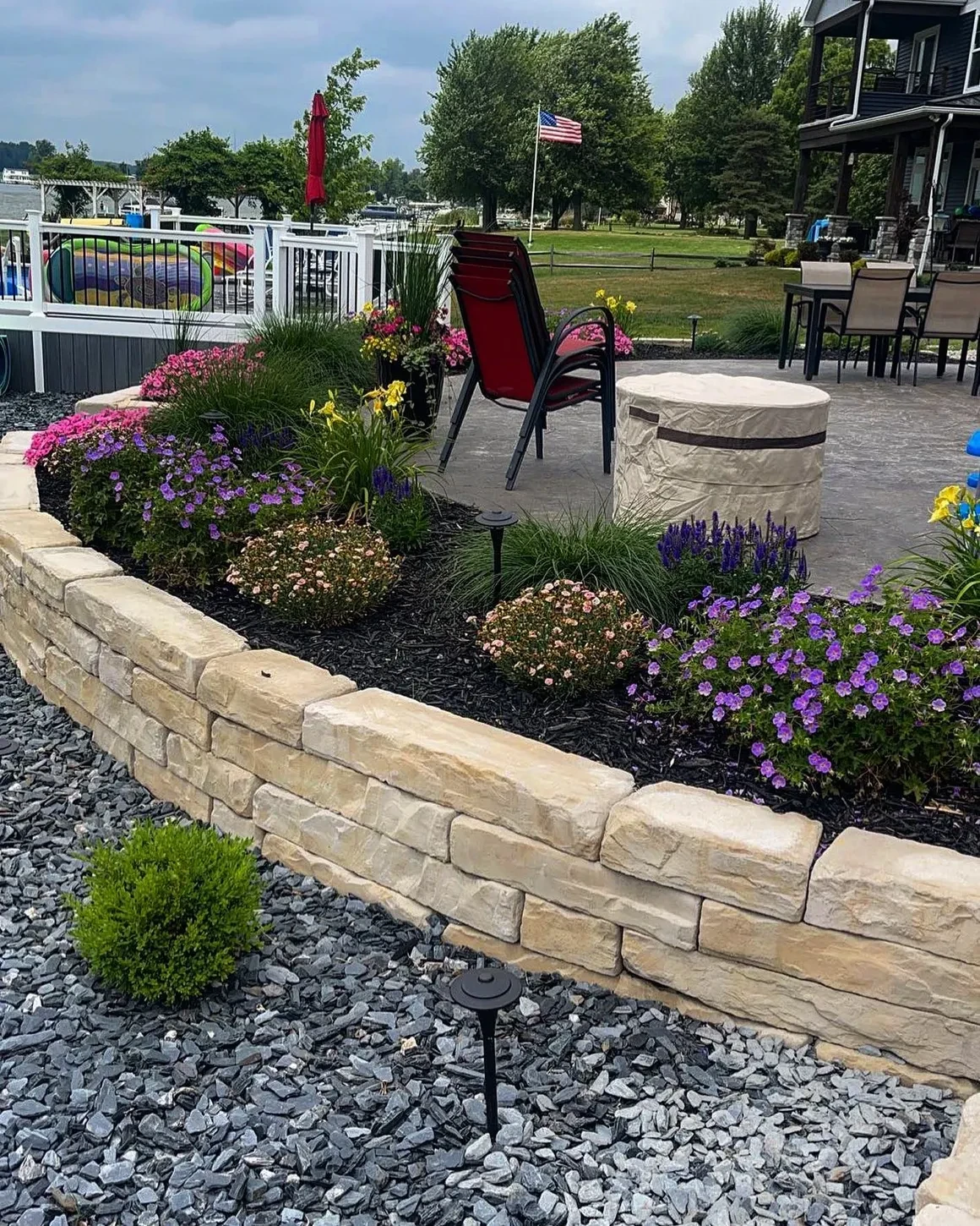Tiered retaining wall garden