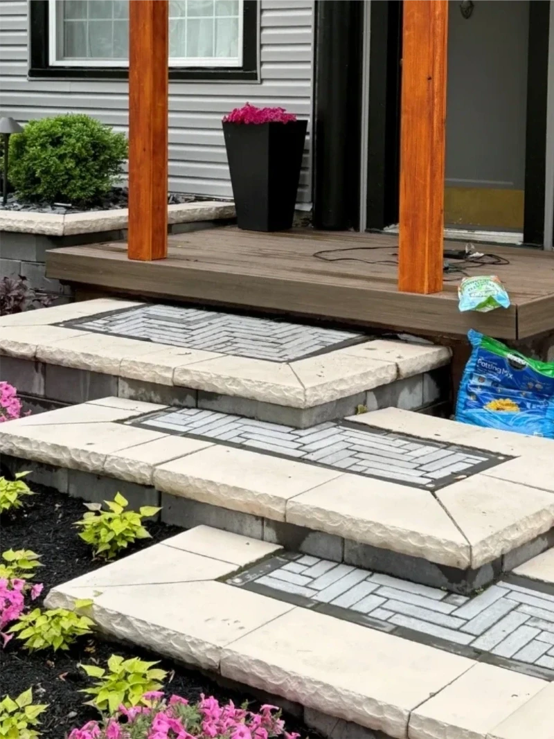 Stone steps garden entrance